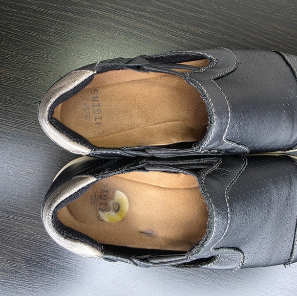 Earth Origins Elizabeth Wide Shoes Women Color Black Leather Slip On Size 6 - Picture 8 of 12